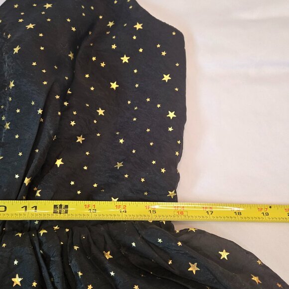 ALLEGRA K Party Metallic Stars Mini Dress/ Spaghetti Strap Sz: L Black/Gold - Picture 14 of 15